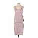 BeachLunchLounge Casual Dress - Midi Scoop Neck Sleeveless: Pink Stripes Dresses - Women's Size Small