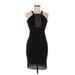 Laundry by Shelli Segal Cocktail Dress - Party Halter Sleeveless: Black Print Dresses - Women's Size 0