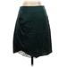 Nasty Gal Inc. Casual A-Line Skirt Knee Length: Green Solid Bottoms - Women's Size 2