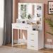 17 Stories Malaisia Vanity Set w/ Mirror Wood in White | Wayfair D0381737348742348B105B1C8E9AB6C9