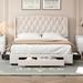 Red Barrel Studio® Aison Platform Storage Bed Upholstered/Velvet in Brown | 45.78 H x 65.98 W x 82.98 D in | Wayfair