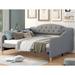 Alcott Hill® Citlalic Upholstered Daybed Upholstered, Solid Wood in Brown/Gray | 38.6 H x 56.3 W x 79.5 D in | Wayfair