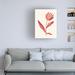 Trademark Fine Art Modern & Contemporary Linocut Flower Viva Magenta by Alisa Galitsyna Canvas, Cotton in White/Black | 47 H x 35 W x 2 D in | Wayfair