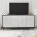 George Oliver Kinji 62.99" Wide Sideboard Wood in Black/Brown/White | 30.7 H x 62.99 W x 15.67 D in | Wayfair 0AB3C5287F064AC89B372760CFACF115