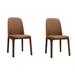 Corrigan Studio® Nordic Modern Simple Fashion Dining Chair Faux Leather/Wood/Upholstered in Brown | 33.5 H x 20.5 W x 20.9 D in | Wayfair