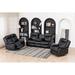 Latitude Run® Qianna 3 Piece Faux Leather Reclining Living Room Set Faux Leather in Black | 55 H x 78.3 W x 38.6 D in | Wayfair Living Room Sets