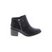 Ankle Boots: Black Solid Shoes - Women's Size 4 1/2 - Round Toe