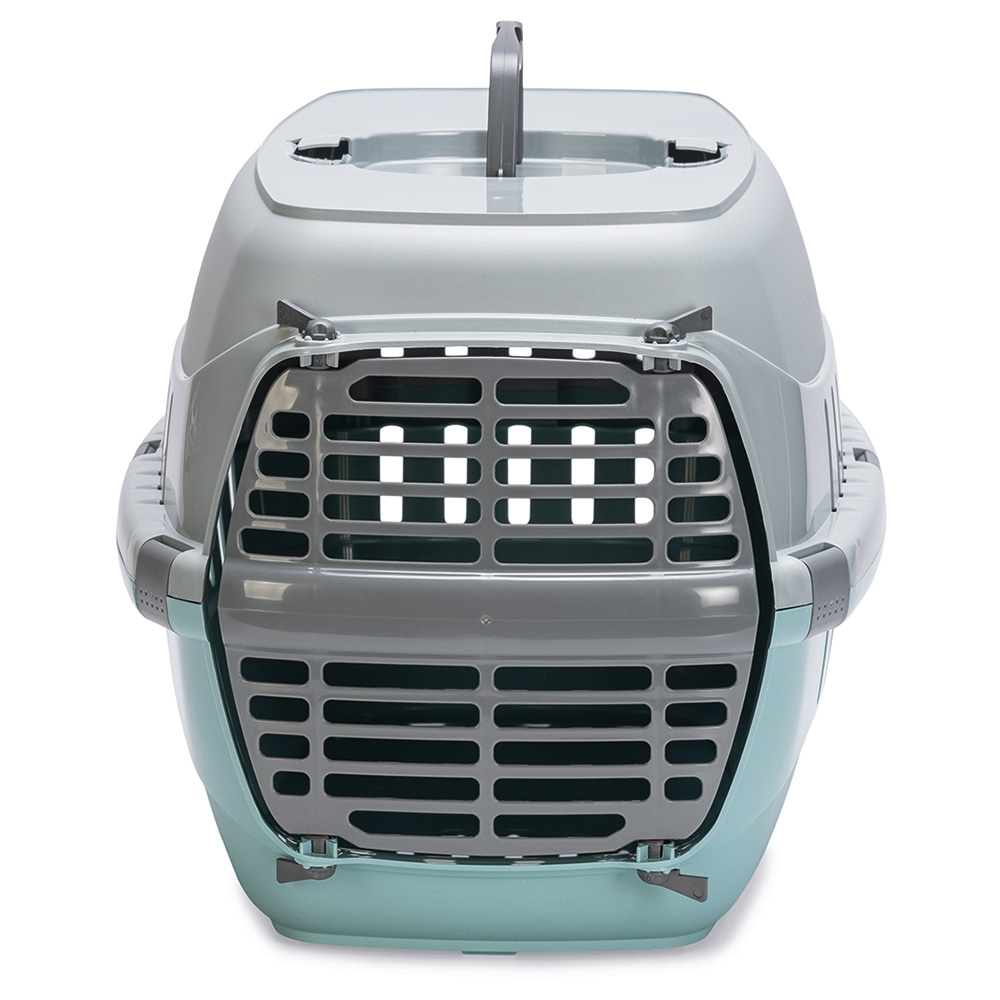 Cage de transport Karlie Eco Tourist, aqua pour chat et petit chien - L 48 x l 31 x H 31cm