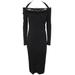 Long Sleeves Down Shoulders Midi Dress Clothing