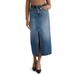 Mid Rise Denim Maxi Skirt