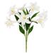 Set of 2 Cream White Artificial Easter Lily Flower Stem Bush Bouquet 24in - 24" L x 12" W x 12" DP