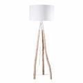 Lampadaire branche d'eucalyptus et abat-jour blanc H152