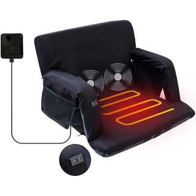 Stadium Seat, Heated Stadium Seat with Massage Function Reclining Bleacher Seat Equipped with a 12V 10000mAh Battery Included