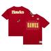 Men's Mitchell & Ness Red Atlanta Hawks Hardwood Classics Team OG 2.0 Premium Vintage Logo T-Shirt