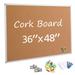 Bulletin Board 36 x 48, Silver Aluminium Framed 4x3 Large Wall Mounted Cork Office Notice Pin Board