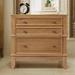 3-Drawer Side Table Wood Nightstand End Table with Splayed Bracket Feet Portable Storage Cabinet Sofa Side Table