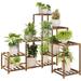 Plant Stand Indoor Plant Shelf Outdoor Wood Tiered Plant Rack - A-Square