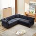 Classic Chesterfield Velvet Corner Sofa Covers, L-Shaped Sectional Couch, 5-Seater Corner Sofas