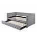 Coaster Furniture Mockern Grey Tufted Upholstered Daybed with Trundle