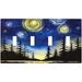 Green Mountain Moonlight 1 Gang Light Switch Cover No Decive Blank Wall Plate Decorative For Bathroom Home Living Room Bedroom Art Panel Decorate