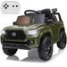 Toyota Tacoma Ride on Truck Toy 12V Battery Powered Kids Electric Car with Remote Control Digital Display Spring Suspension Storage Space Music &FM Gift for Boys Girls Age 3-8 Year Green