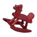 Mini Rocking Horse Wooden Ornament Kid Plaything Toy House Decorative Prop (Red)