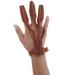 Traditional Three Finger Glove for Archery Longbow Hunting (Brown)