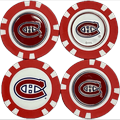 NHL Montreal Canadiens Golf Poker Chips with Removable Magnetic Double-Sided Ball Markers (4PK)