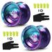 2 Pack Aluminum Yoyo Balls Competitive Yo Yo Gift with Bearing Strings and Gloves