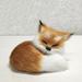 Apmemiss Clearance Stuffed Fox Plush Ornament Simulation Furry Fox Decorations Animals Plush Mini Squint Sleeping Fox Plush Static Fox Figures Model for Home Birthday Graduation Favors