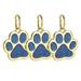 Pyramidti Zinc Alloy Pet Tag 3pcs Paw Personalized Pet ID Tags Engraved Pet Name Number Address Hanging