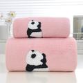 WSBDENLK Coral Plush Bear Embroidered Towel Bath Towel Combination Set Soft Water Absorbent Non Hair Falling Gift Set Towel Bath Towels On Clearance Bath Towels Sets Sale