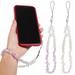 2 Pcs Phone Charm Chains Crystal Stones Beads Cell Phone Lanyards Wrist Straps Anti-Lost Phone Strings Bracelets Accessories