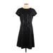 Chico's Casual Dress - A-Line: Black Jacquard Dresses - New - Women's Size Small