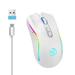 Oggfader Wireless Mouse for Laptop 2.4GHz Wireless Mouse Gaming Mouse RGB Backlight Wireless Optical USB Gaming Mouse 4800DPI Rechargeable Mute Mice White