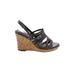 You by Crocs Wedges: Brown Print Shoes - Women's Size 6 1/2 - Open Toe