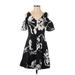 Lauren by Ralph Lauren Casual Dress: Black Graphic Dresses - Women's Size 0 Petite