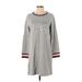 Tommy Hilfiger Casual Dress - Shift Crew Neck 3/4 sleeves: Gray Graphic Dresses - Women's Size Small