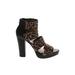 REPORT Heels: Brown Leopard Print Shoes - Women's Size 7 1/2 - Open Toe