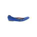 J.Crew Flats: Ballet Wedge Minimalist Blue Solid Shoes - Women's Size 9 1/2 - Round Toe