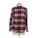 Lands' End Long Sleeve Button Down Shirt: Red Plaid Tops - Women's Size 10