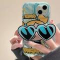 Lovely Powerpuff Girls Sunglasses Bracket Phone Case For iPhone 14 13 12 11 Pro Max Plus Cover