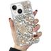 Compatible with iPhone 14 Case Cute Bling Glitter for Women Girls 3D Rhinestone Dimaond Girly Handmade Perfume Bottle Flower Gem Fashion Luxury Shiny Sparkle Crystal Phone Case for iPhone 14