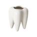 piaybook Pencil Pen Holder for Desk Tooth Shaped Pen Holder Oothbrush Cup Succulent Pots Ceramic Air Holder Flower Planters Plants Not In Included for Home Office and School White