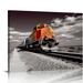 COMIO Train Poster Steam Train Railroad Tracks Canvas Wall Art Poster Living Room Bedroom Painting Framed or Women and Men Gift