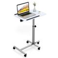 Gymax Height Adjustable Mobile Laptop Desk Standing Desk on Wheels Tilting Tabletop