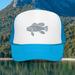 Bass Fishing Foam Trucker Hat Largemouth Bass Trucker Hat Bass Fisherman Trucker Hat Bass Fishing Dad Hat - Embroidered (Blue / White / Blue)