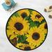 GZHJMY Sunflower Anti Fatigue Round Area Rug Sunflower Watercolor Non Slip Absorbent Comfort Round Rug Floor Carpet Yoga Mat for Entryway Living Room Bedroom Sofa Home Decor (3 in Diameter)