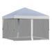 10 x 10 Pop Up Canopy Portable Folding Tent Gazebo Outdoor with Removable Sidewalls Mesh Curtains Carrying Bag White