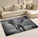 GZHJMY Animal Elephant Non Slip Area Rug for Living Dinning Room Bedroom Kitchen 2 x 3 (24 x 36 Inches) Black and White Elephant Nursery Rug Floor Carpet Yoga Mat